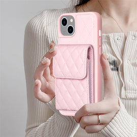 Vertical Wallet Rhombic Leather Phone Case, For iPhone 14, For iPhone 14 Plus, For iPhone 14 Pro, For iPhone 14 Pro Max, For iPhone 13, For iPhone 13 Pro, For iPhone 13 Pro Max, For iPhone 12 / 12 Pro, For iPhone 12 Pro Max