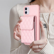 Load image into Gallery viewer, Vertical Wallet Rhombic Leather Phone Case, For iPhone 11, For iPhone 11 Pro, For iPhone 11 Pro Max, For iPhone X / XS, For iPhone XR, For iPhone XS Max, For iPhone SE 2022 / SE 2020 / 7 / 8, For iPhone 7 Plus / 8 Plus