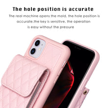 Load image into Gallery viewer, Vertical Wallet Rhombic Leather Phone Case, For iPhone 11, For iPhone 11 Pro, For iPhone 11 Pro Max, For iPhone X / XS, For iPhone XR, For iPhone XS Max, For iPhone SE 2022 / SE 2020 / 7 / 8, For iPhone 7 Plus / 8 Plus