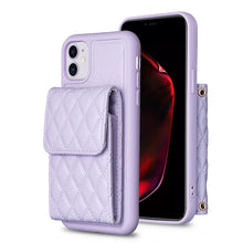 Load image into Gallery viewer, Vertical Wallet Rhombic Leather Phone Case, For iPhone 11, For iPhone 11 Pro, For iPhone 11 Pro Max, For iPhone X / XS, For iPhone XR, For iPhone XS Max, For iPhone SE 2022 / SE 2020 / 7 / 8, For iPhone 7 Plus / 8 Plus
