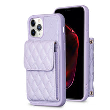 Load image into Gallery viewer, Vertical Wallet Rhombic Leather Phone Case, For iPhone 11, For iPhone 11 Pro, For iPhone 11 Pro Max, For iPhone X / XS, For iPhone XR, For iPhone XS Max, For iPhone SE 2022 / SE 2020 / 7 / 8, For iPhone 7 Plus / 8 Plus
