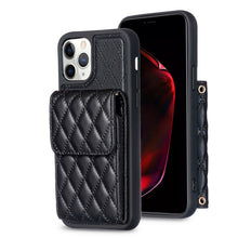 Load image into Gallery viewer, Vertical Wallet Rhombic Leather Phone Case, For iPhone 11, For iPhone 11 Pro, For iPhone 11 Pro Max, For iPhone X / XS, For iPhone XR, For iPhone XS Max, For iPhone SE 2022 / SE 2020 / 7 / 8, For iPhone 7 Plus / 8 Plus