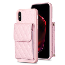 Load image into Gallery viewer, Vertical Wallet Rhombic Leather Phone Case, For iPhone 11, For iPhone 11 Pro, For iPhone 11 Pro Max, For iPhone X / XS, For iPhone XR, For iPhone XS Max, For iPhone SE 2022 / SE 2020 / 7 / 8, For iPhone 7 Plus / 8 Plus