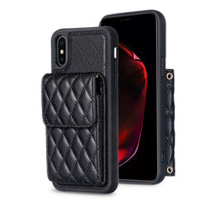 Load image into Gallery viewer, Vertical Wallet Rhombic Leather Phone Case, For iPhone 11, For iPhone 11 Pro, For iPhone 11 Pro Max, For iPhone X / XS, For iPhone XR, For iPhone XS Max, For iPhone SE 2022 / SE 2020 / 7 / 8, For iPhone 7 Plus / 8 Plus