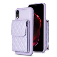 Load image into Gallery viewer, Vertical Wallet Rhombic Leather Phone Case, For iPhone 11, For iPhone 11 Pro, For iPhone 11 Pro Max, For iPhone X / XS, For iPhone XR, For iPhone XS Max, For iPhone SE 2022 / SE 2020 / 7 / 8, For iPhone 7 Plus / 8 Plus
