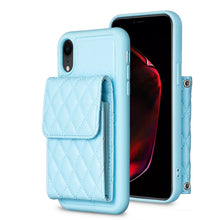 Load image into Gallery viewer, Vertical Wallet Rhombic Leather Phone Case, For iPhone 11, For iPhone 11 Pro, For iPhone 11 Pro Max, For iPhone X / XS, For iPhone XR, For iPhone XS Max, For iPhone SE 2022 / SE 2020 / 7 / 8, For iPhone 7 Plus / 8 Plus