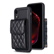 Load image into Gallery viewer, Vertical Wallet Rhombic Leather Phone Case, For iPhone 11, For iPhone 11 Pro, For iPhone 11 Pro Max, For iPhone X / XS, For iPhone XR, For iPhone XS Max, For iPhone SE 2022 / SE 2020 / 7 / 8, For iPhone 7 Plus / 8 Plus