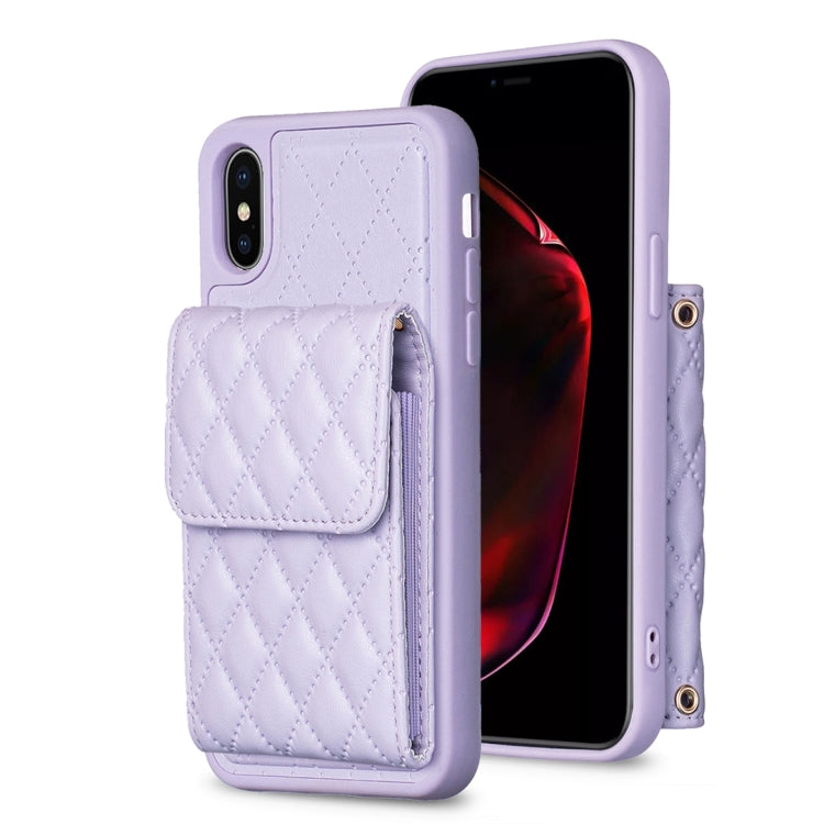 Vertical Wallet Rhombic Leather Phone Case, For iPhone 11, For iPhone 11 Pro, For iPhone 11 Pro Max, For iPhone X / XS, For iPhone XR, For iPhone XS Max, For iPhone SE 2022 / SE 2020 / 7 / 8, For iPhone 7 Plus / 8 Plus