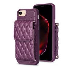 Load image into Gallery viewer, Vertical Wallet Rhombic Leather Phone Case, For iPhone 11, For iPhone 11 Pro, For iPhone 11 Pro Max, For iPhone X / XS, For iPhone XR, For iPhone XS Max, For iPhone SE 2022 / SE 2020 / 7 / 8, For iPhone 7 Plus / 8 Plus
