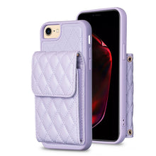 Load image into Gallery viewer, Vertical Wallet Rhombic Leather Phone Case, For iPhone 11, For iPhone 11 Pro, For iPhone 11 Pro Max, For iPhone X / XS, For iPhone XR, For iPhone XS Max, For iPhone SE 2022 / SE 2020 / 7 / 8, For iPhone 7 Plus / 8 Plus