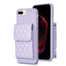 Load image into Gallery viewer, Vertical Wallet Rhombic Leather Phone Case, For iPhone 11, For iPhone 11 Pro, For iPhone 11 Pro Max, For iPhone X / XS, For iPhone XR, For iPhone XS Max, For iPhone SE 2022 / SE 2020 / 7 / 8, For iPhone 7 Plus / 8 Plus