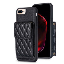Load image into Gallery viewer, Vertical Wallet Rhombic Leather Phone Case, For iPhone 11, For iPhone 11 Pro, For iPhone 11 Pro Max, For iPhone X / XS, For iPhone XR, For iPhone XS Max, For iPhone SE 2022 / SE 2020 / 7 / 8, For iPhone 7 Plus / 8 Plus