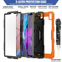 Load image into Gallery viewer, Shockproof Colorful Silicone + PC Protective Case with Holder &amp; Shoulder Strap &amp; Hand Strap &amp; Pen Slot, For iPad Pro 12.9 (2020)