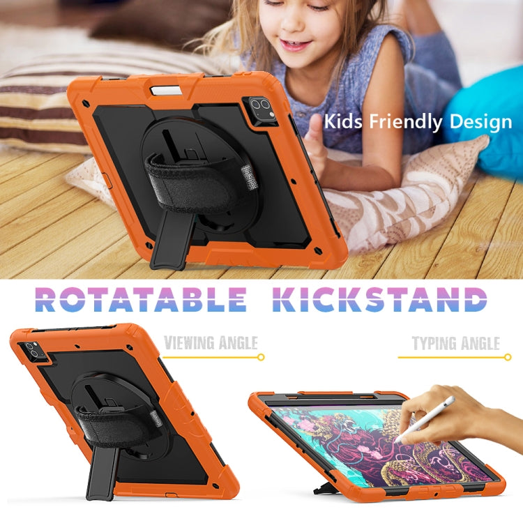 Shockproof Colorful Silicone + PC Protective Case with Holder & Shoulder Strap & Hand Strap & Pen Slot, For iPad Pro 12.9 (2020)