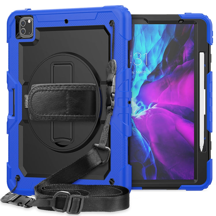 Shockproof Colorful Silicone + PC Protective Case with Holder & Shoulder Strap & Hand Strap & Pen Slot, For iPad Pro 12.9 (2020)