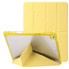 Load image into Gallery viewer, Clear Acrylic Deformation Leather Tablet Case, For iPad 10.2 2021 / 2020 / 10.5