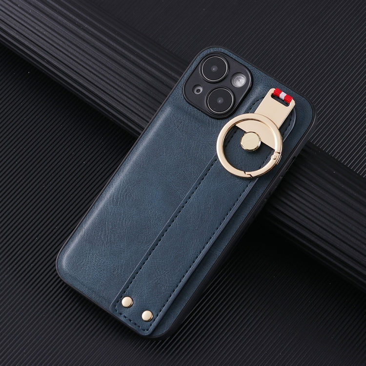 Wristband Leather Back Phone Case, For iPhone 14, For iPhone 14 Plus