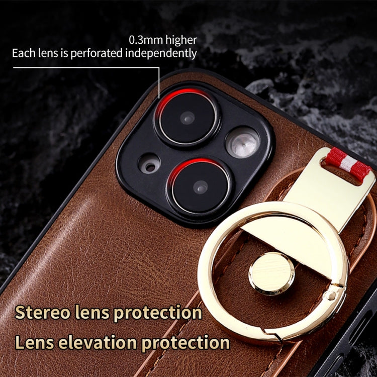 Wristband Leather Back Phone Case, For iPhone 14, For iPhone 14 Plus