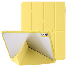 Load image into Gallery viewer, Clear Acrylic Deformation Leather Tablet Case, For iPad 10th Gen 10.9 2022, For iPad Pro 12.9 2022 / 2021 / 2020, For iPad Pro 11 2022 / 2021 / 2020, For iPad Air / Air 2 / 9.7 2018 / 2017
