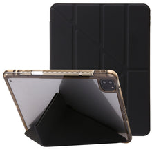 Load image into Gallery viewer, Clear Acrylic Deformation Leather Tablet Case, For iPad 10th Gen 10.9 2022, For iPad Pro 12.9 2022 / 2021 / 2020, For iPad Pro 11 2022 / 2021 / 2020, For iPad Air / Air 2 / 9.7 2018 / 2017