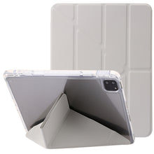 Load image into Gallery viewer, Clear Acrylic Deformation Leather Tablet Case, For iPad 10th Gen 10.9 2022, For iPad Pro 12.9 2022 / 2021 / 2020, For iPad Pro 11 2022 / 2021 / 2020, For iPad Air / Air 2 / 9.7 2018 / 2017