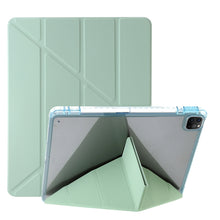 Load image into Gallery viewer, Clear Acrylic Deformation Leather Tablet Case, For iPad 10th Gen 10.9 2022, For iPad Pro 12.9 2022 / 2021 / 2020, For iPad Pro 11 2022 / 2021 / 2020, For iPad Air / Air 2 / 9.7 2018 / 2017