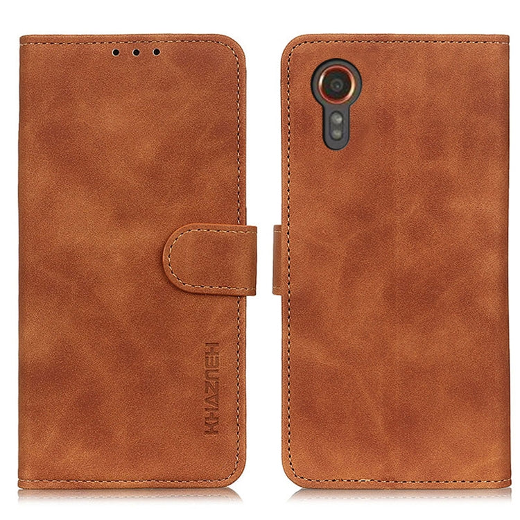 KHAZNEH Retro Texture Horizontal Flip Leather Phone Case, For Samsung Galaxy Xcover7, For Samsung Galaxy A05 4G, For Samsung Galaxy A35 5G, For Samsung Galaxy M34 5G, For Samsung Galaxy M54 5G, For Samsung Galaxy A55 5G, For Samsung Galaxy S23 FE 5G   ...