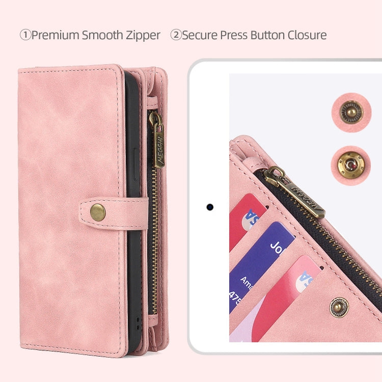 Zipper Wallet Magnetic Detachable Leather Phone Case