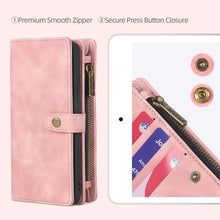 Load image into Gallery viewer, Zipper Wallet Magnetic Detachable Leather Phone Case