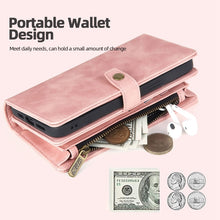 Load image into Gallery viewer, Zipper Wallet Magnetic Detachable Leather Phone Case