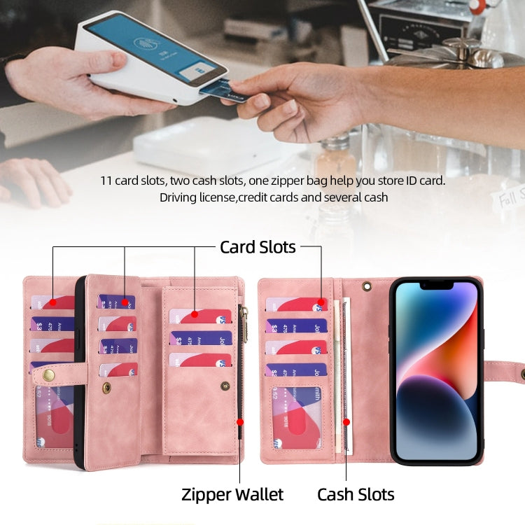 Zipper Wallet Magnetic Detachable Leather Phone Case