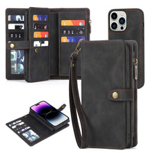 Load image into Gallery viewer, Zipper Wallet Magnetic Detachable Leather Phone Case