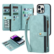 Load image into Gallery viewer, Zipper Wallet Magnetic Detachable Leather Phone Case