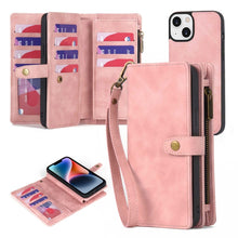 Load image into Gallery viewer, Zipper Wallet Magnetic Detachable Leather Phone Case