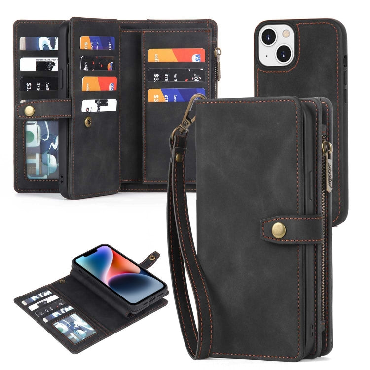 Zipper Wallet Magnetic Detachable Leather Phone Case