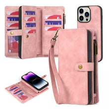 Load image into Gallery viewer, Zipper Wallet Magnetic Detachable Leather Phone Case