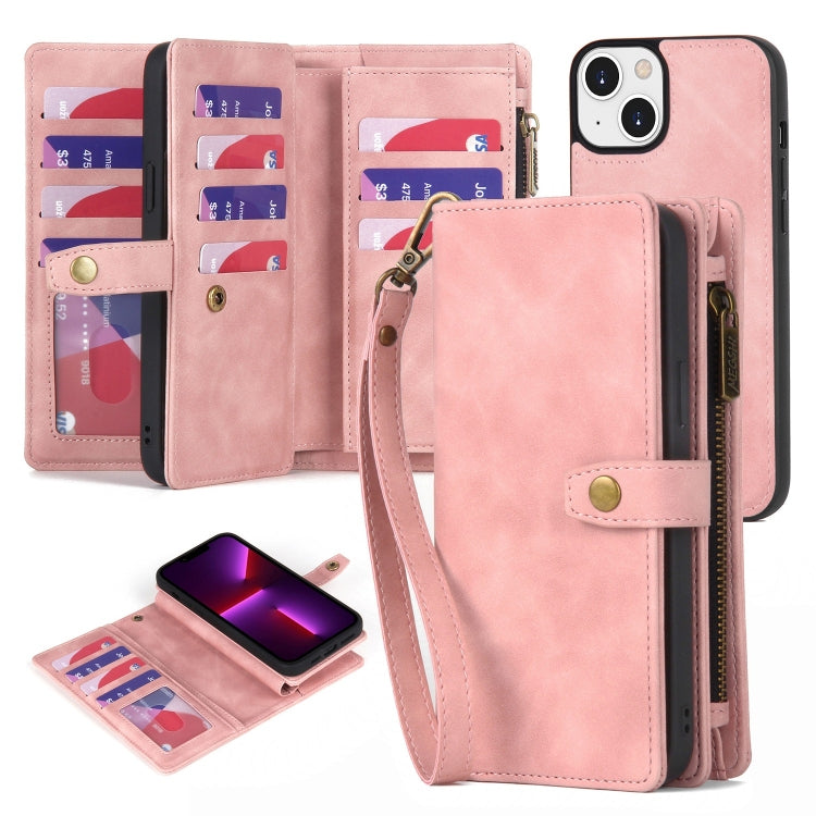 Zipper Wallet Magnetic Detachable Leather Phone Case
