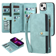 Load image into Gallery viewer, Zipper Wallet Magnetic Detachable Leather Phone Case