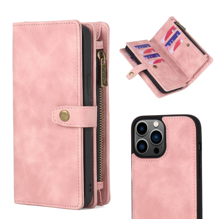 Zipper Wallet Magnetic Detachable Leather Phone Case