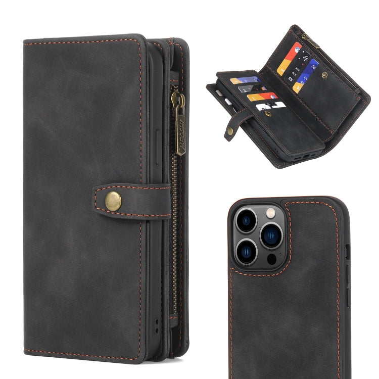 Zipper Wallet Magnetic Detachable Leather Phone Case