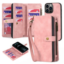 Load image into Gallery viewer, Zipper Wallet Magnetic Detachable Leather Phone Case