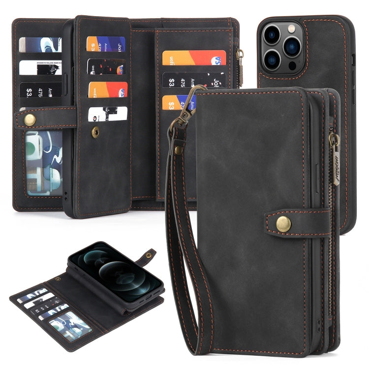 Zipper Wallet Magnetic Detachable Leather Phone Case