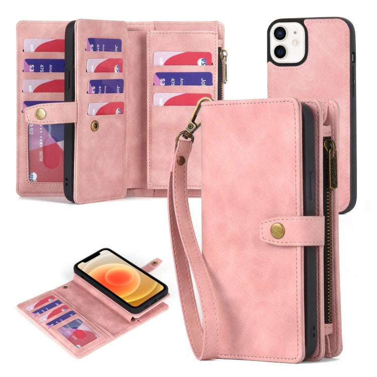 Zipper Wallet Magnetic Detachable Leather Phone Case