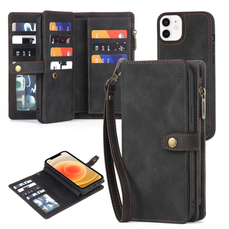 Zipper Wallet Magnetic Detachable Leather Phone Case