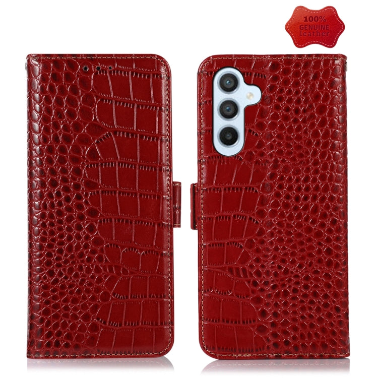 Crocodile Top Layer Cowhide Leather Phone Case, For Samsung Galaxy M54 5G, For Samsung Galaxy Xcover 7, For Samsung Galaxy A35 5G, For Samsung Galaxy M34 5G, For Samsung Galaxy S24 Ultra, For Samsung Galaxy A55 5G, For Samsung Galaxy S24+              ...