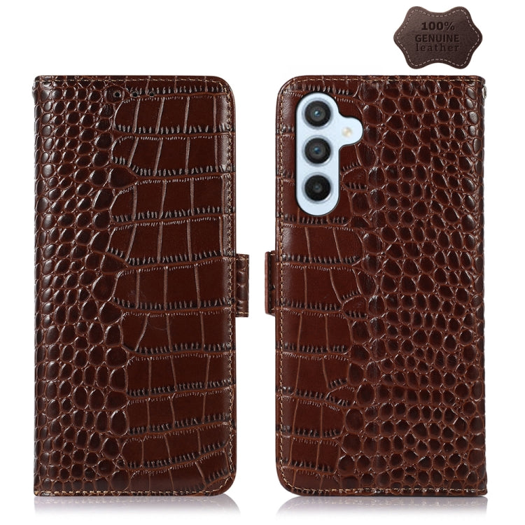 Crocodile Top Layer Cowhide Leather Phone Case, For Samsung Galaxy Xcover 7, For Samsung Galaxy M54 5G, For Samsung Galaxy A35 5G, For Samsung Galaxy M34 5G, For Samsung Galaxy S24 Ultra, For Samsung Galaxy A55 5G, For Samsung Galaxy S24+              ...