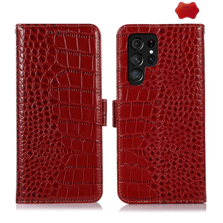 Crocodile Top Layer Cowhide Leather Phone Case, For Samsung Galaxy Xcover 7, For Samsung Galaxy M54 5G, For Samsung Galaxy A35 5G, For Samsung Galaxy M34 5G, For Samsung Galaxy S24 Ultra, For Samsung Galaxy A55 5G, For Samsung Galaxy S24+              ...
