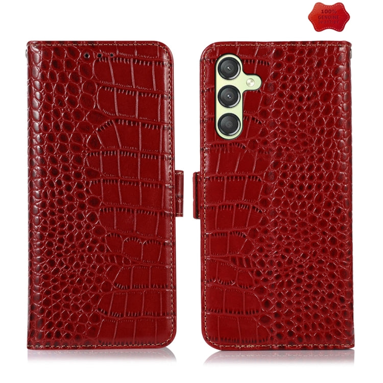 Crocodile Top Layer Cowhide Leather Phone Case