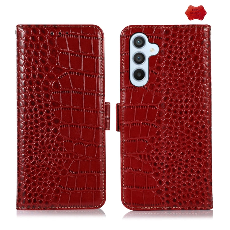 Crocodile Top Layer Cowhide Leather Phone Case, For Samsung Galaxy Xcover 7, For Samsung Galaxy M54 5G, For Samsung Galaxy A35 5G, For Samsung Galaxy M34 5G, For Samsung Galaxy S24 Ultra, For Samsung Galaxy A55 5G, For Samsung Galaxy S24+              ...