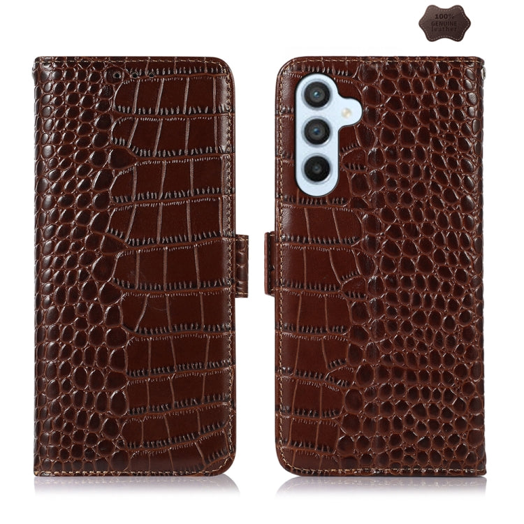 Crocodile Top Layer Cowhide Leather Phone Case, For Samsung Galaxy Xcover 7, For Samsung Galaxy M54 5G, For Samsung Galaxy A35 5G, For Samsung Galaxy M34 5G, For Samsung Galaxy S24 Ultra, For Samsung Galaxy A55 5G, For Samsung Galaxy S24+              ...